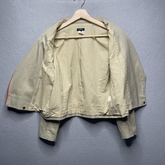 J.Crew Womens Beige Cotton Moto Jacket Size 6 - Picture 5 of 8